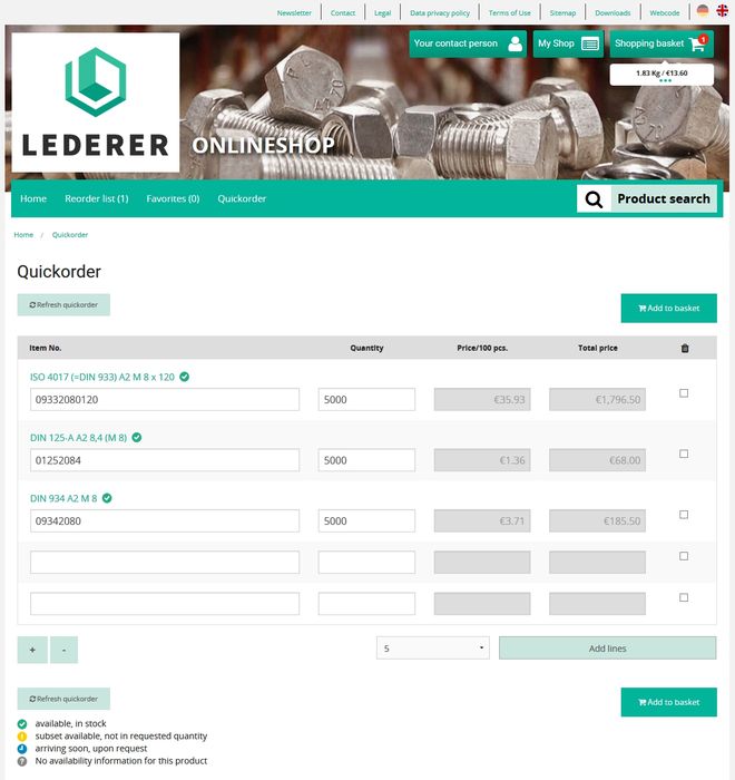 Neu im Lederer-Shop: Eigene Bestelldateien hochladen